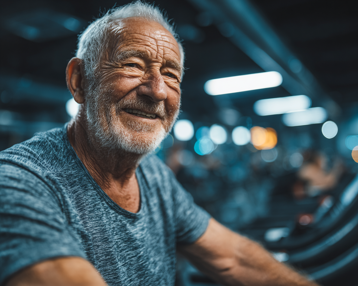 Adult activ făcând exerciții de fitness